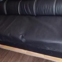 Protection d'assise canapé en Simili cuir noir, sur mesure