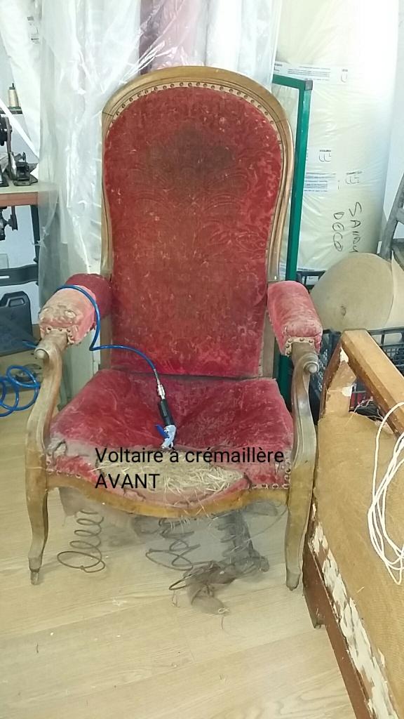 Fauteuil voltaire avant rénovation 