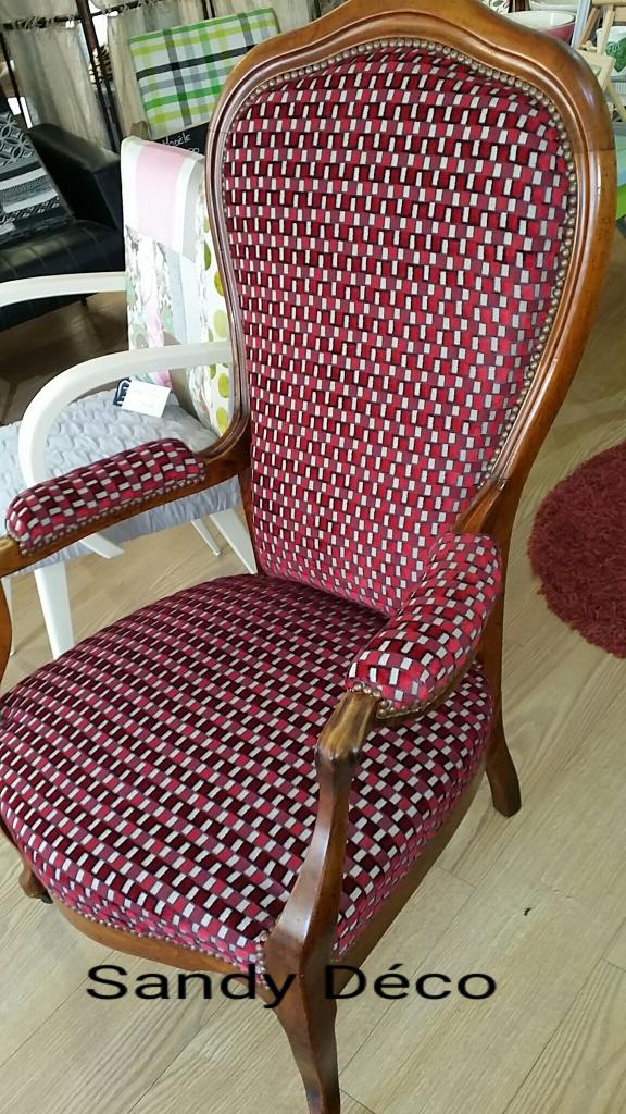 Fauteuil voltaire rénové, tissu Casal