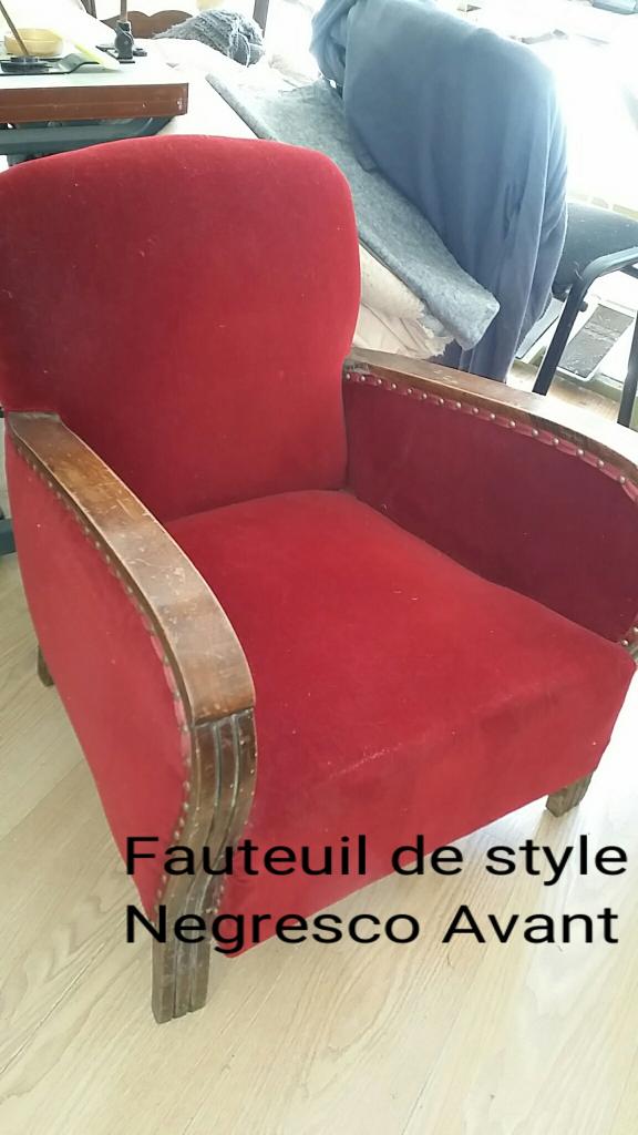 Fauteuil de style Negresco avant