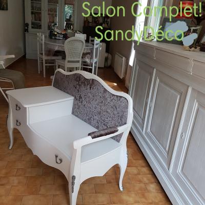 Salon relooké en gris perle