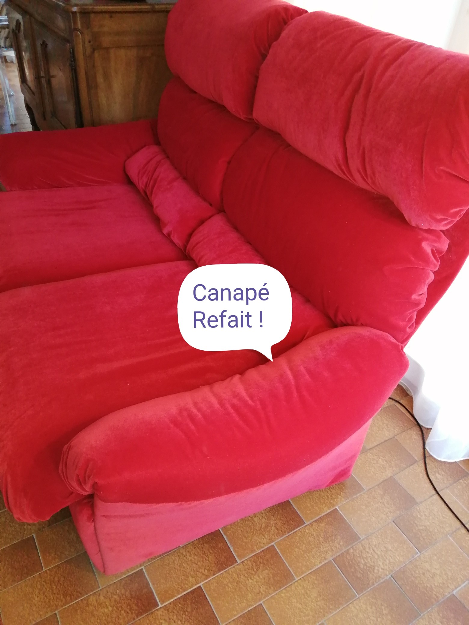 Banquette entierement refaite tissus velours casal 2 