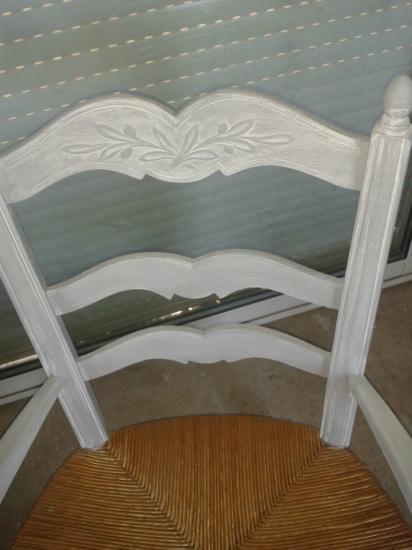 Fauteuil Gris perlé patiné Blanc par Sandy Déco