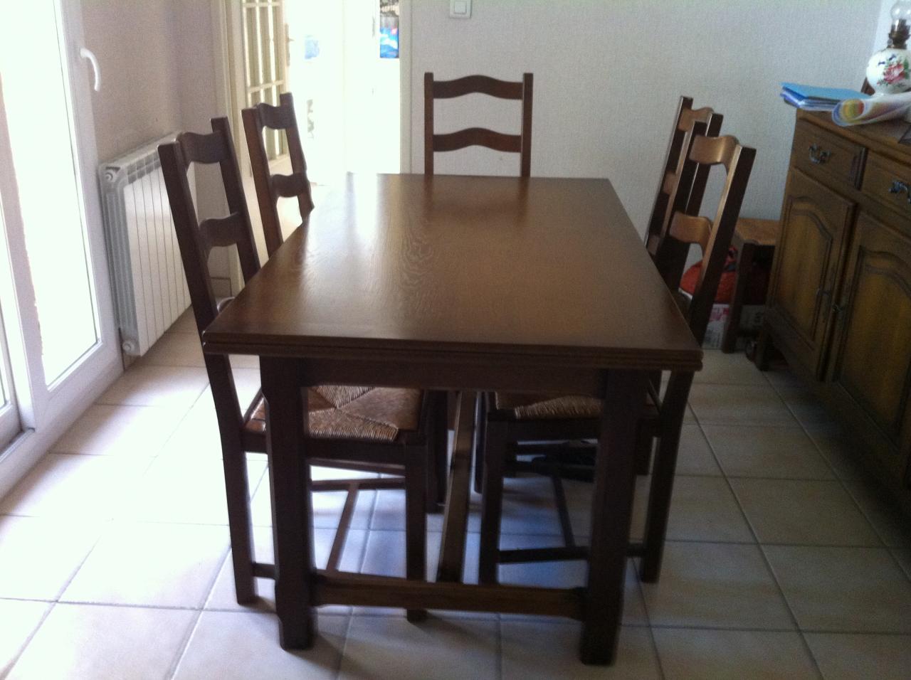 TABLE ET 6 CHAISES AVANT RELOOKING