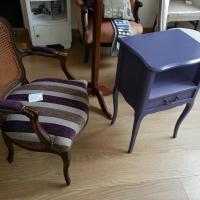 Fauteuil Mauve avec son Guéridon